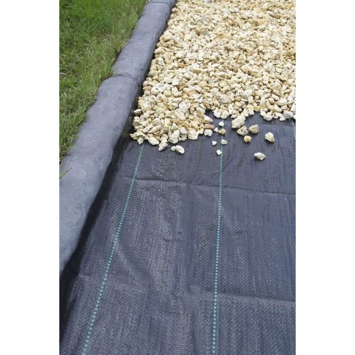Black Landscape Weed Control Fabric, 1 x 25 m, UV-Treated, 100 g/m² - Weed-Resistant Ground Cover