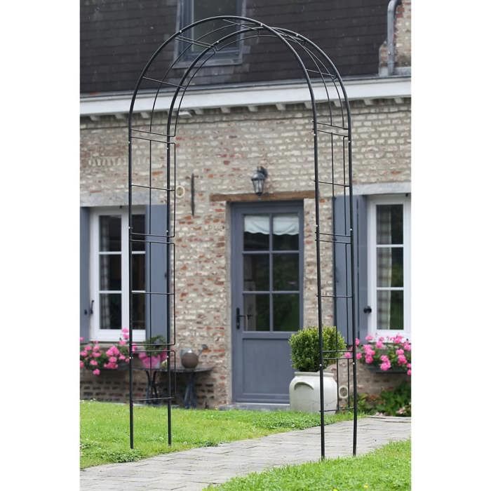 NATURE Steel Arch Pergola - 113 x 38 x H229 cm - Black 113x38xH229cm