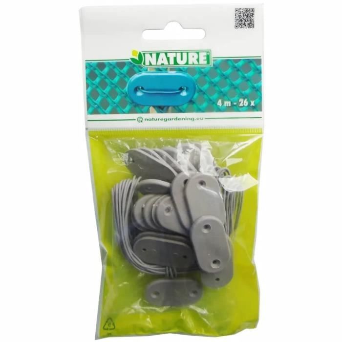 NATURE Garden Fence Fixing Kit - 27 pcs - Grey