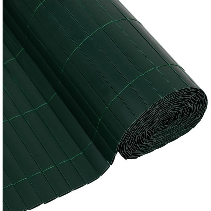 NATURE Double-Sided PVC Reed Screen - 1 x 3 m - 1600 g/m² - Opacity 4/5 - UV Resistant - Green