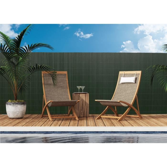 NATURE Double-Sided PVC Reed Screen - 1 x 3 m - 1600 g/m² - Opacity 4/5 - UV Resistant - Green