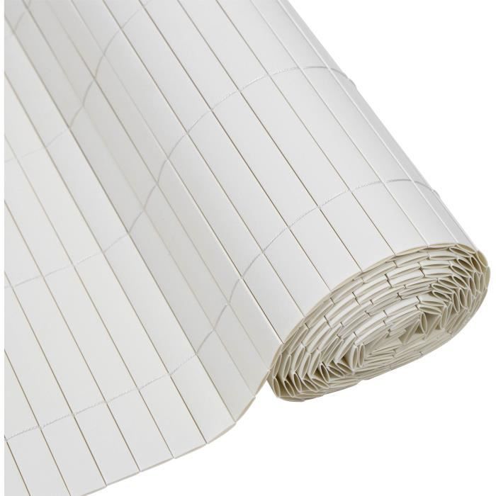 NATURE Double-Sided PVC Reed Screen - 1 x 3 m - 1600 g/m² - Opacity 4/5 - UV Resistant - White