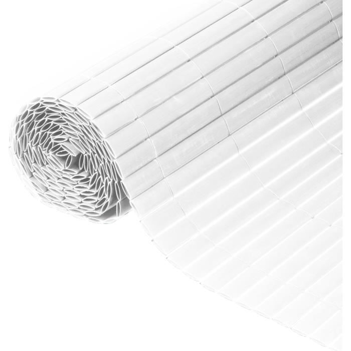 NATURE Double-Sided PVC Reed Screen - 1 x 3 m - 1600 g/m² - Opacity 4/5 - UV Resistant - White