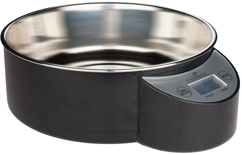 EYENIMAL Pet Bowl with Integrated Scale - XL - 1.8 L - Black