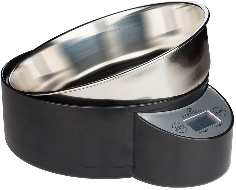 EYENIMAL Pet Bowl with Integrated Scale - XL - 1.8 L - Black