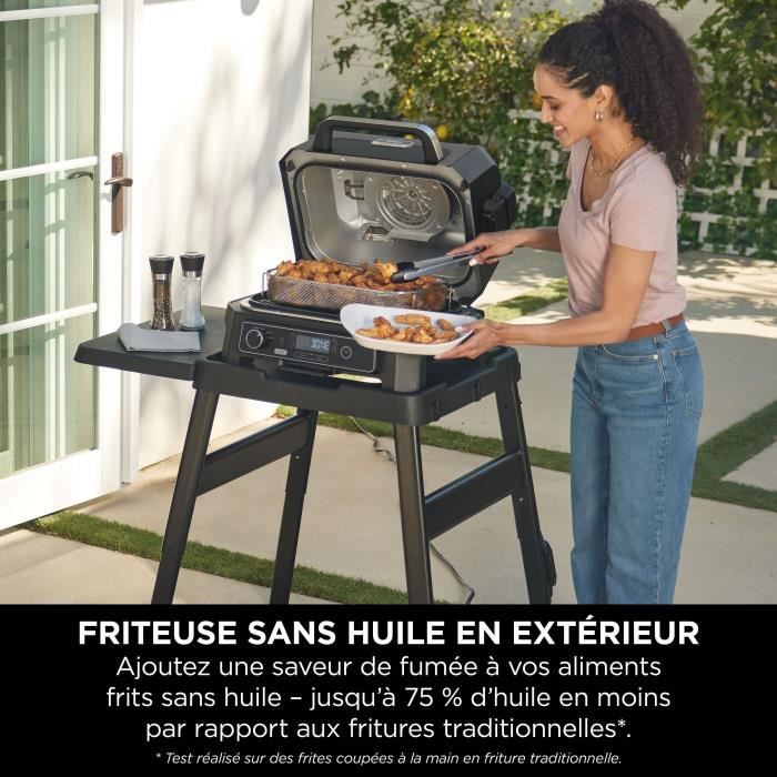 NINJA Electric Barbecue and Smoker - Woodfire Pro XL OG850EU - 4 Cooking Programs - Integrated Thermometer