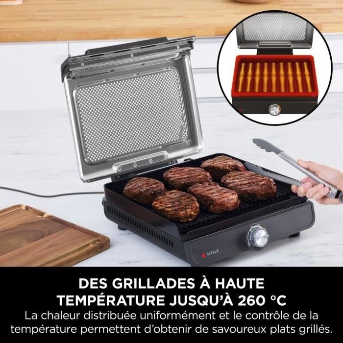 NINJA Grill and Griddle - Sizzle GR101EU - 260°C - Surface 34x8x13.5 cm