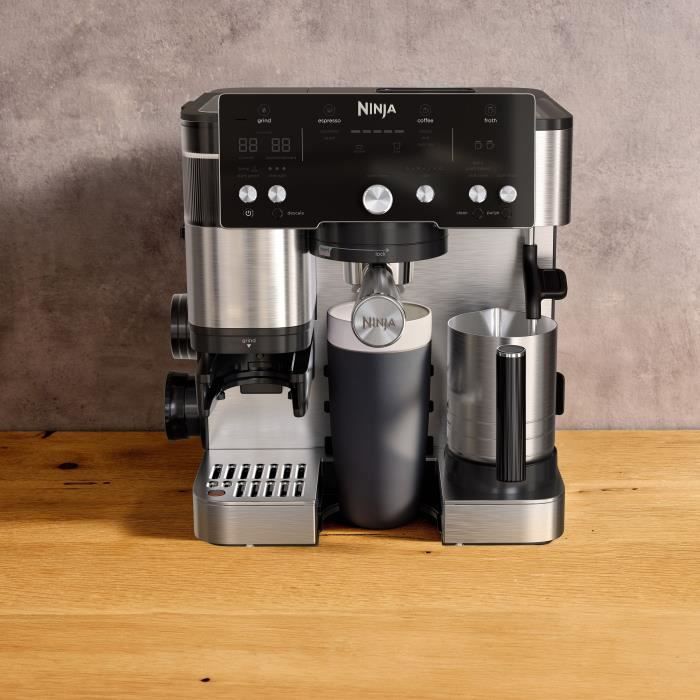 Machine a café 2-en-1 - NINJA LUXE - Café Essential Series - ES501EU - 1650 W - 9/11 bars - 250 gr - Noir / Inox