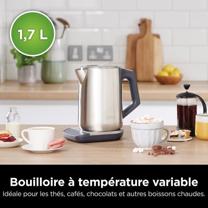 NINJA Kettle - 1.7 L - 3000 W - Adjustable Temperature - Stainless Steel - KT201EU