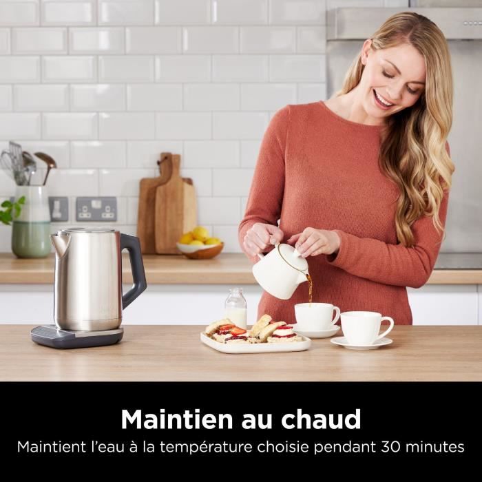 NINJA Kettle - 1.7 L - 3000 W - Adjustable Temperature - Stainless Steel - KT201EU