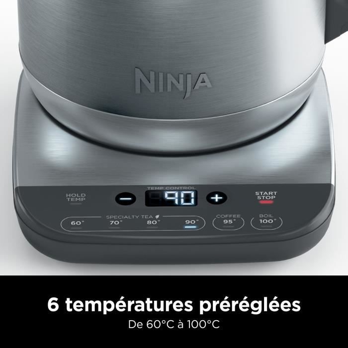 NINJA Kettle - 1.7 L - 3000 W - Adjustable Temperature - Stainless Steel - KT201EU