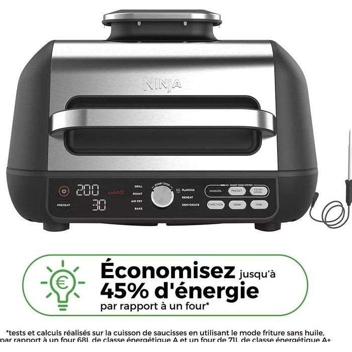NINJA Grill - Foodi Max Pro AG651EU - 3.8 L Capacity - Silver/Black - 2460W