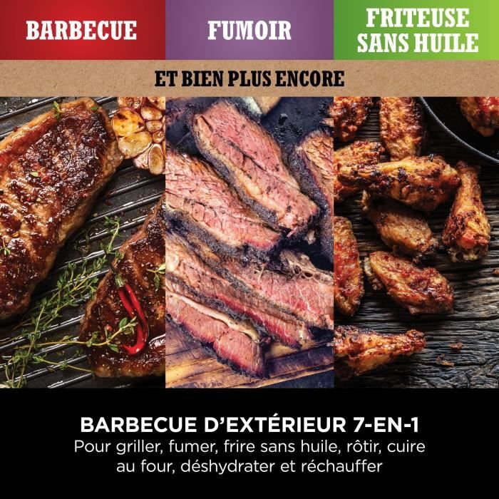 NINJA Electric Barbecue and Smoker - Woodfire OG701EU - 7 Cooking Programs