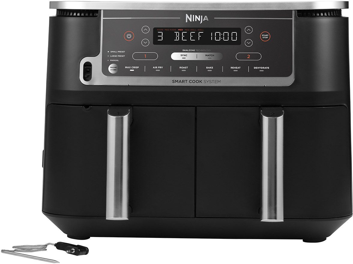 NINJA Air Fryer AF451EU - 9.5 L Capacity - Dual Tank - 6 Cooking Programs - 2470W