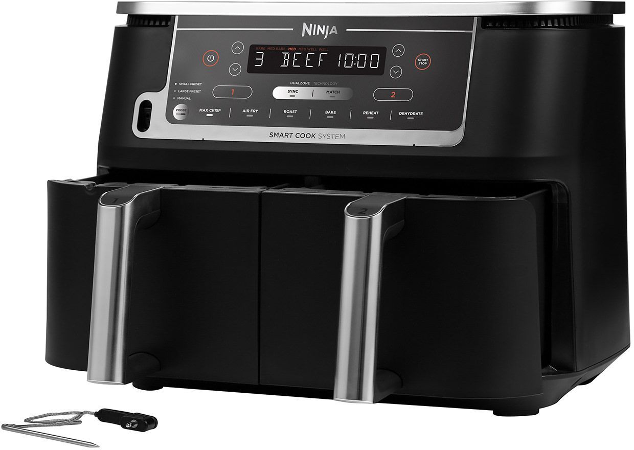 NINJA Air Fryer AF451EU - 9.5 L Capacity - Dual Tank - 6 Cooking Programs - 2470W