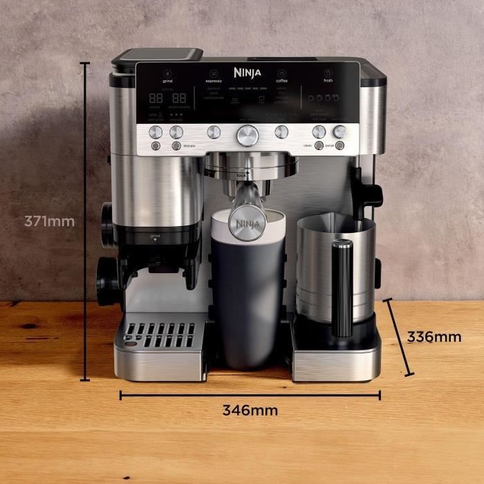 Machine a café - NINJA - ES601EU Luxe Premier - 1650 W - 2 Litres - Acier inoxydable