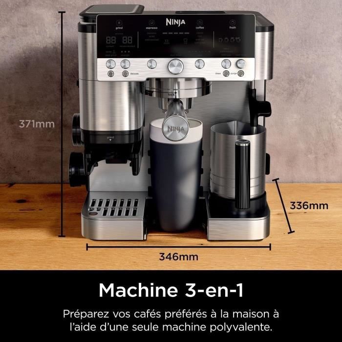 Machine a café - NINJA - ES601EU Luxe Premier - 1650 W - 2 Litres - Acier inoxydable