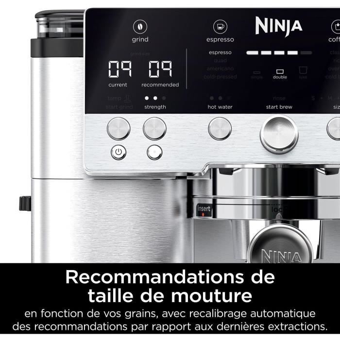 Machine a café - NINJA - ES601EU Luxe Premier - 1650 W - 2 Litres - Acier inoxydable