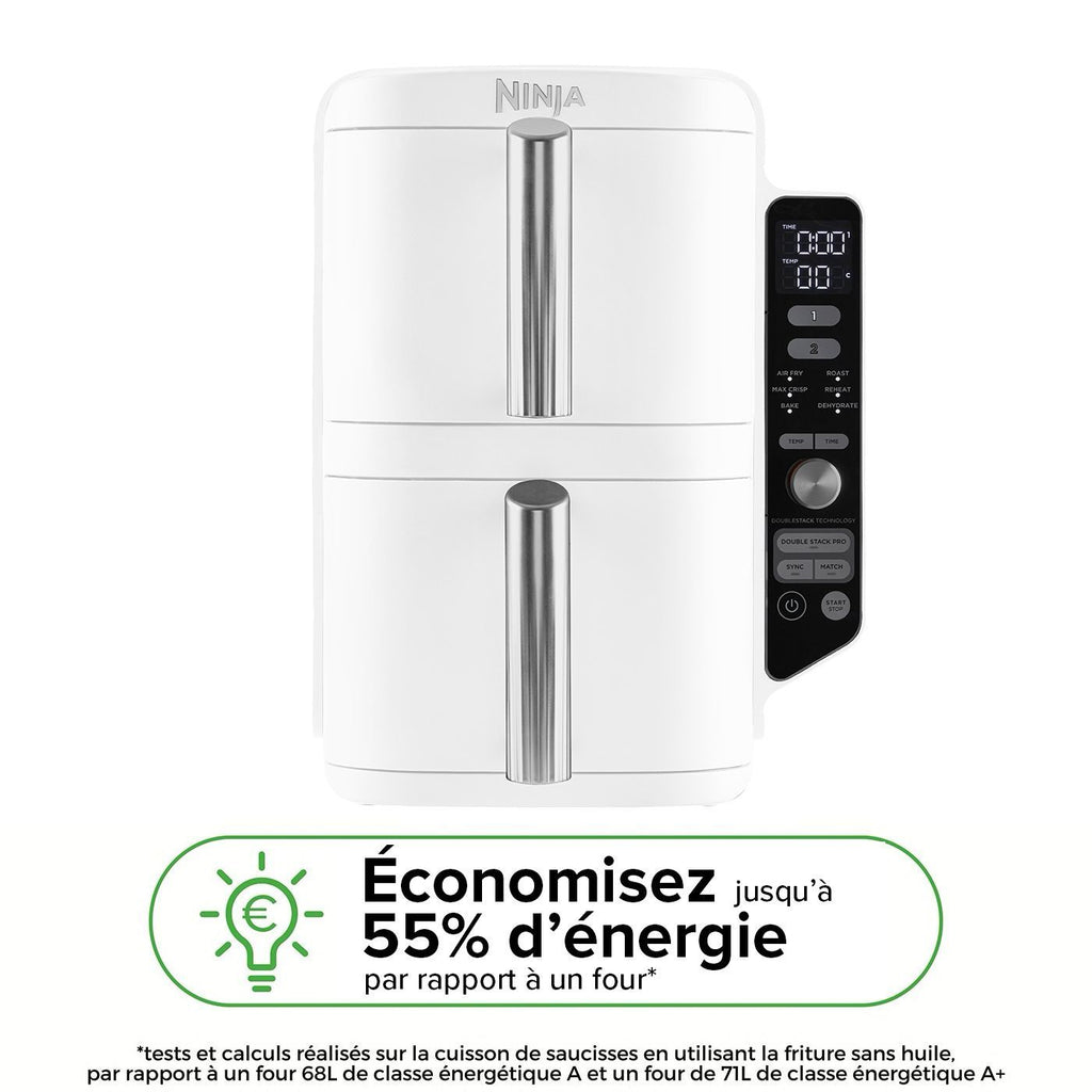 NINJA Air Fryer - Double Stack XL - 9.5 L - 6 Cooking Programs - SL400EUWH