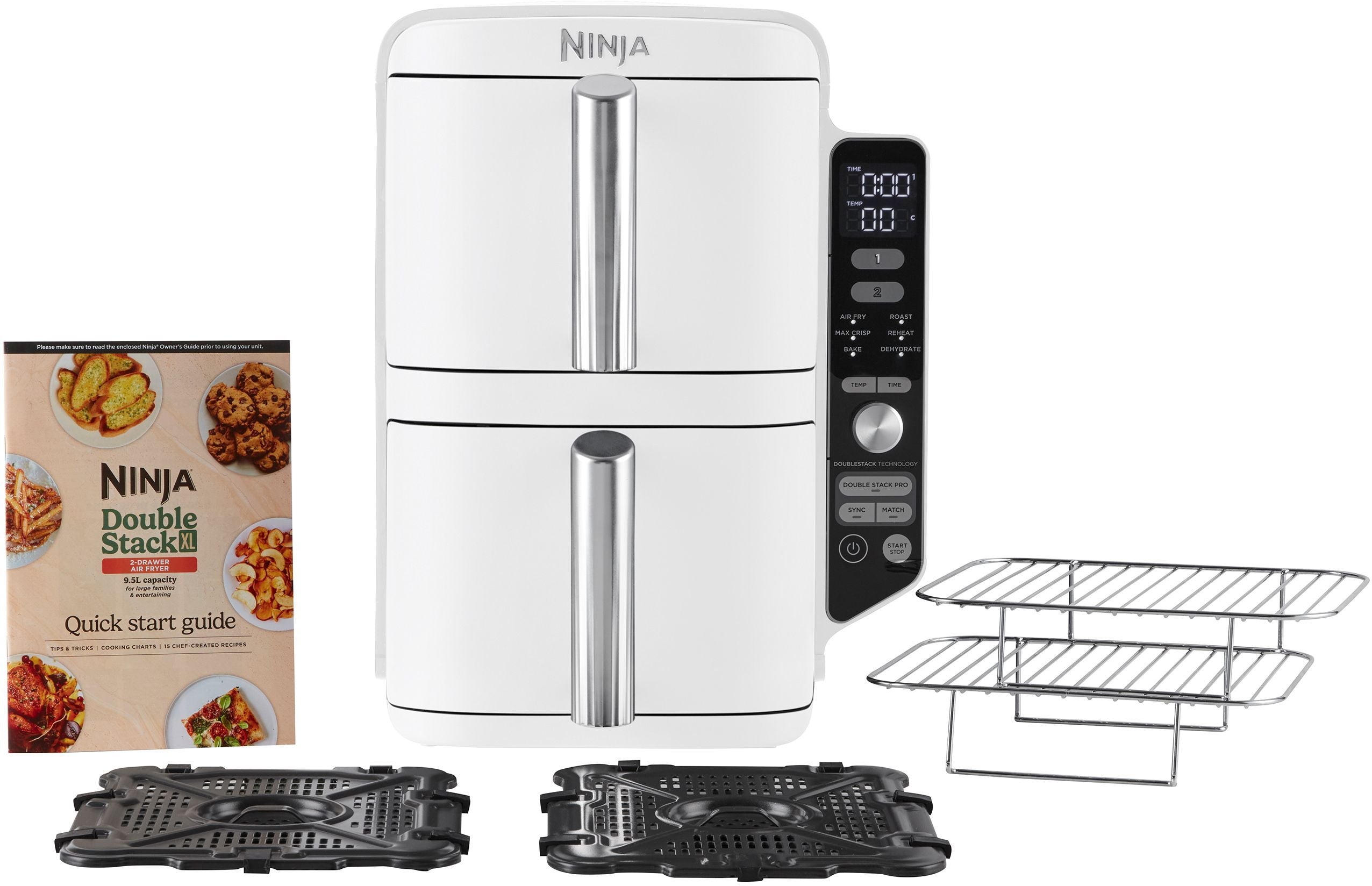 NINJA Air Fryer - Double Stack XL - 9.5 L - 6 Cooking Programs - SL400EUWH