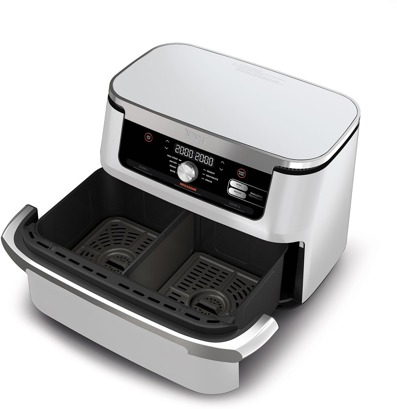 NINJA Foodi Flex AF500EUWH Air Fryer - 10.4 L Capacity - 7 Cooking Programs - White - 2470W