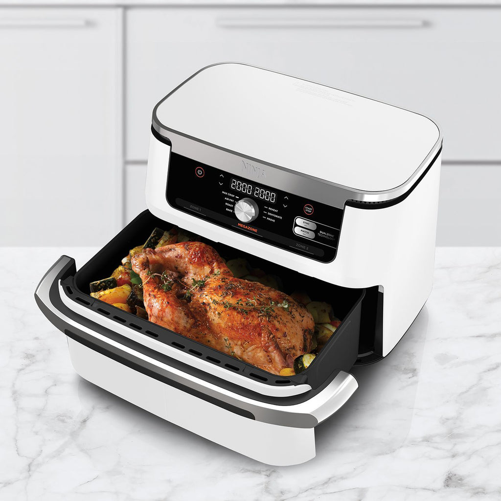 NINJA Foodi Flex AF500EUWH Air Fryer - 10.4 L Capacity - 7 Cooking Programs - White - 2470W