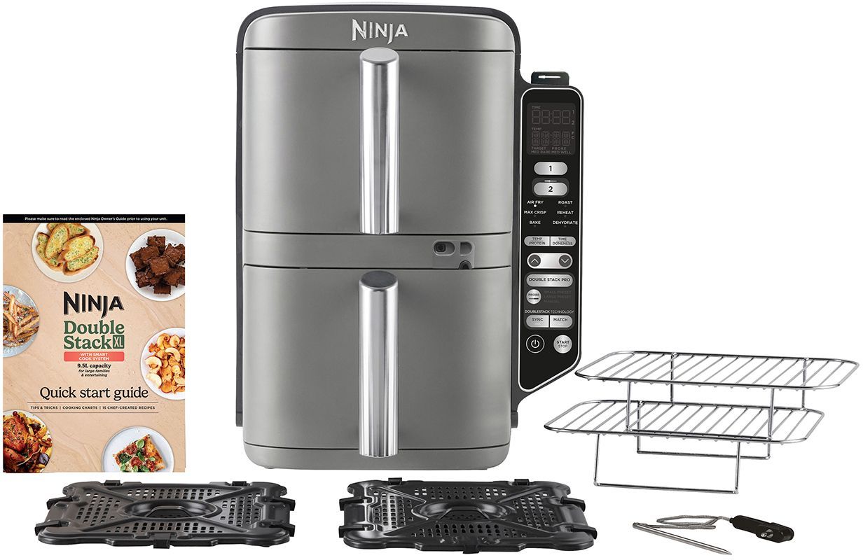 NINJA Air Fryer - Double Stack XL SL451EU - 9.5 L Capacity - 6 Cooking Programs - Temperature Probe - 2470W