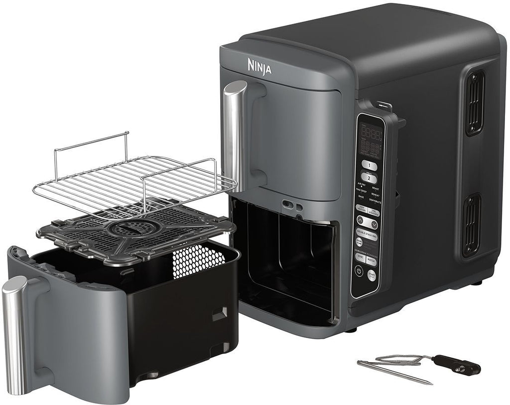 NINJA Air Fryer - Double Stack XL SL451EU - 9.5 L Capacity - 6 Cooking Programs - Temperature Probe - 2470W