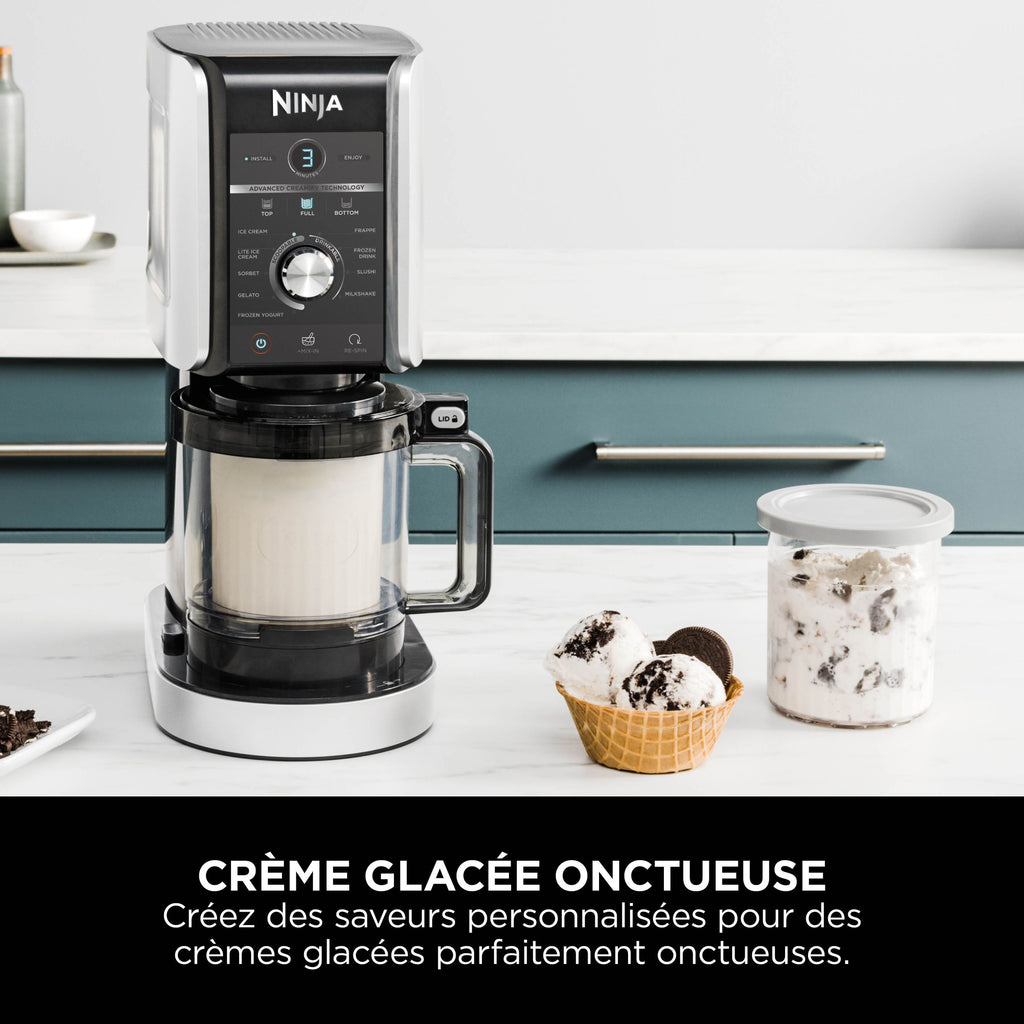 NINJA Ice Cream Maker - CREAMi Deluxe NC502EU - 2 x 709 ml Tubs Included - 10 Programs