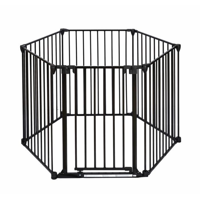 Barriere pare-feu de cheminée ou poele a bois 6 pans - 360 cm - Noir - NORDLINGER PRO