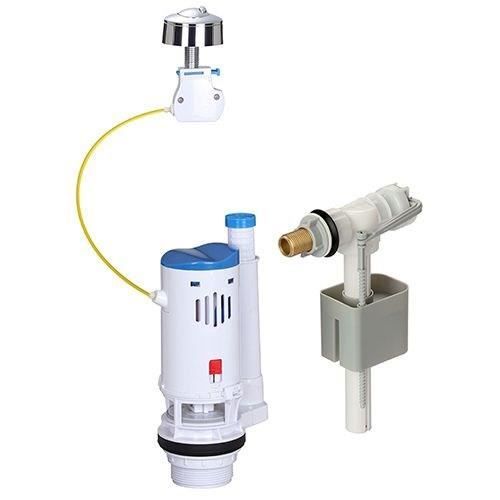 NOVOBAIN Toilet Flush Kit - Mechanism and Valve - 3/6 L Flush - Adjustable Height (250 to 510 mm)