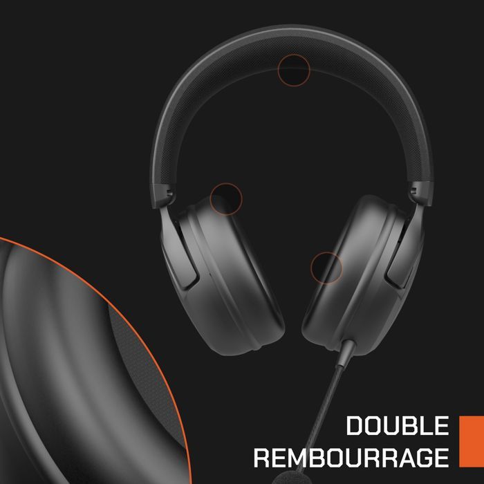 Casque gamer sans fil - NOVA GAMING - Atlas - Micro amovible - LED RGB - Noir
