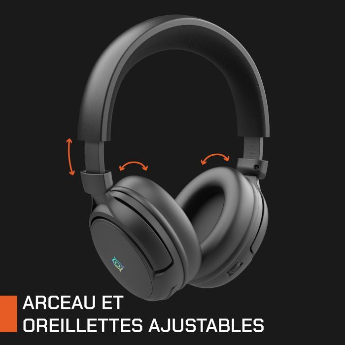 Casque gamer sans fil - NOVA GAMING - Atlas - Micro amovible - LED RGB - Noir