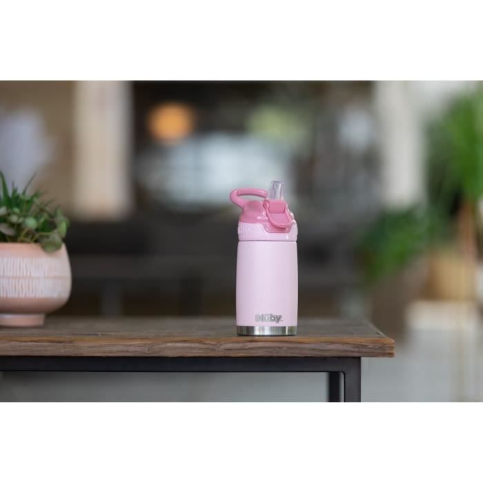 Insulated water bottle - NUBY - 300 ml - Stainless steel - Pink