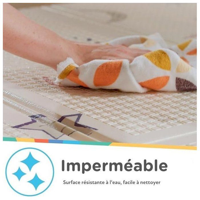 NUBY Reversible Play Mat - 200 x 150 x 1 cm - Lightweight & Foldable - Safari - From Birth