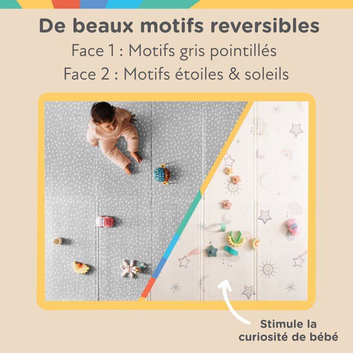 NUBY Reversible Playmat - 200 x 150 x 1 cm - Rainbow