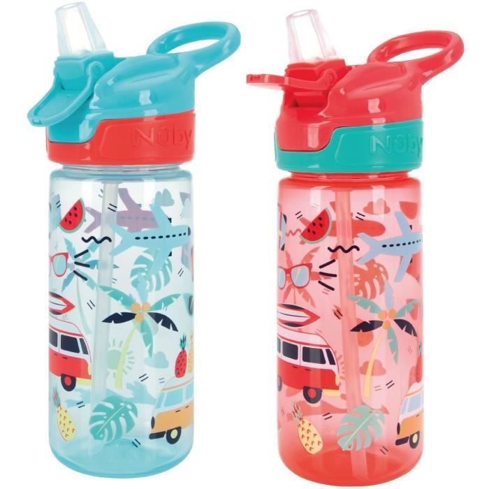 NUBY Set of 2 Water Bottles - Super Quench - 540 ml - Pink