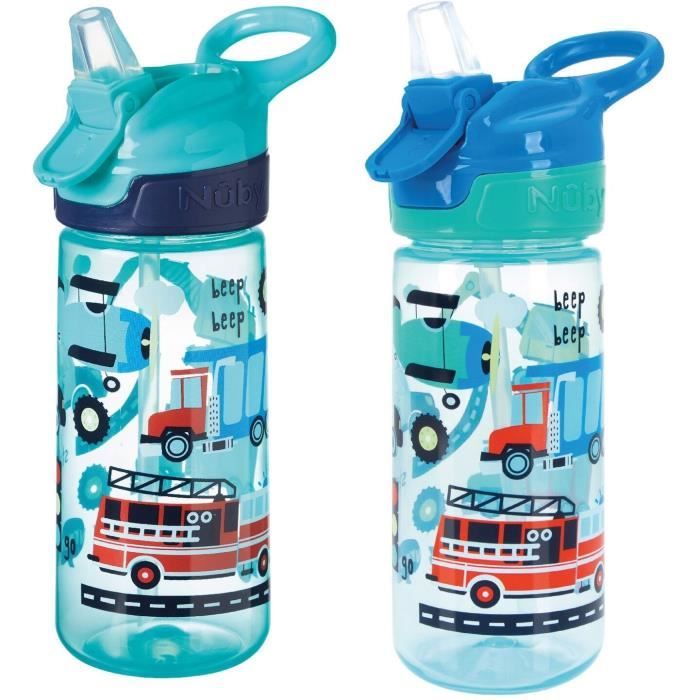 NUBY Super Quench Water Bottles - 2-Pack - 540 ml - Blue