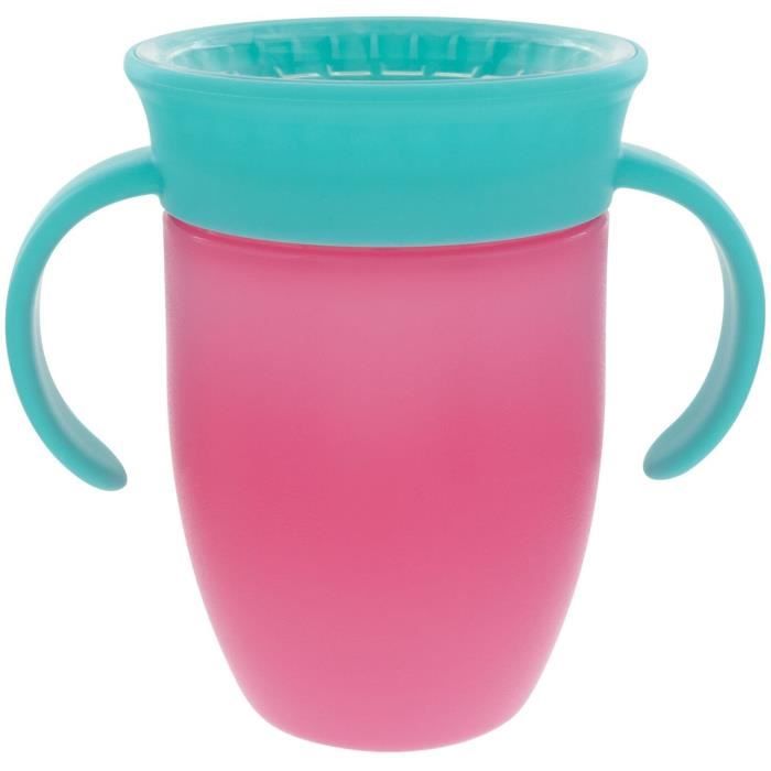 NUBY Set of 2 360° Rotating Cups - With Handles - Girl