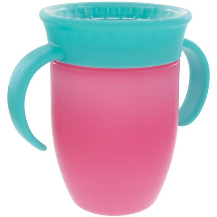 NUBY Set of 2 360° Rotating Cups - With Handles - Girl