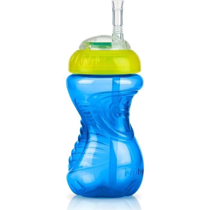Lot de 3 tasses anti-fuite - NUBY - Paille flexible - Fille