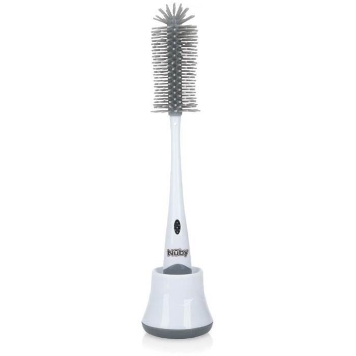 NUBY Cleaning Brush - 2 in 1 for Baby Bottle and Teat with Hygienic Holder