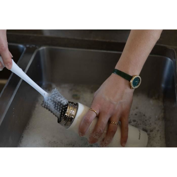 NUBY Cleaning Brush - 2 in 1 for Baby Bottle and Teat with Hygienic Holder