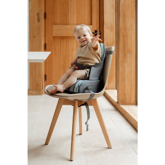 NUBY Booster Seat - 3-Point Harness - Blue Striped