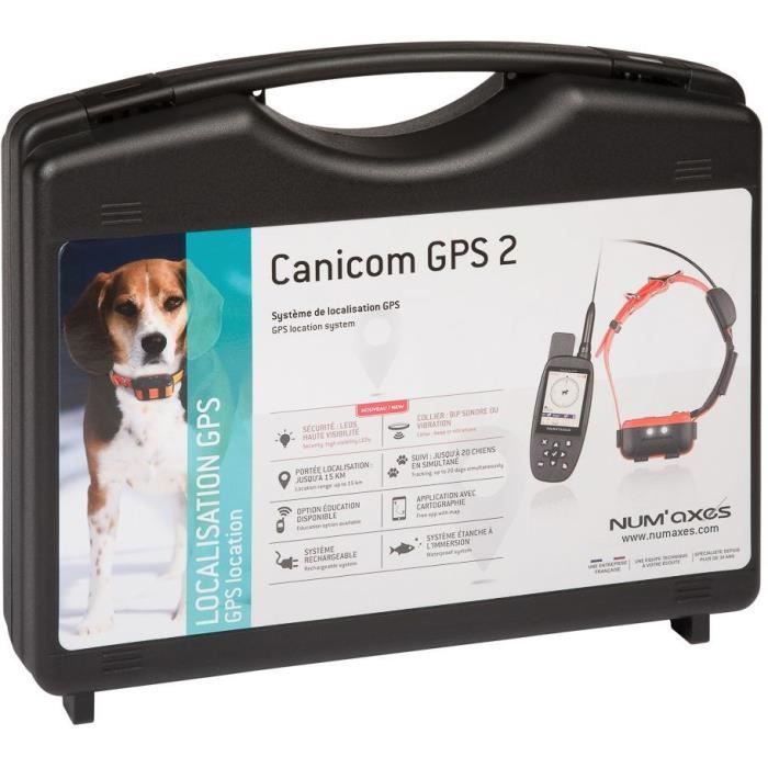 NUM'AXES CANICOM GPS 2 - Complete Set Collar - GPS Tracker - Black/ Orange