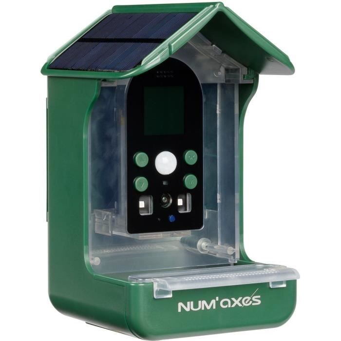NUM'AXES CAM1074 Bird Feeder with Integrated Camera - Green - Full HD