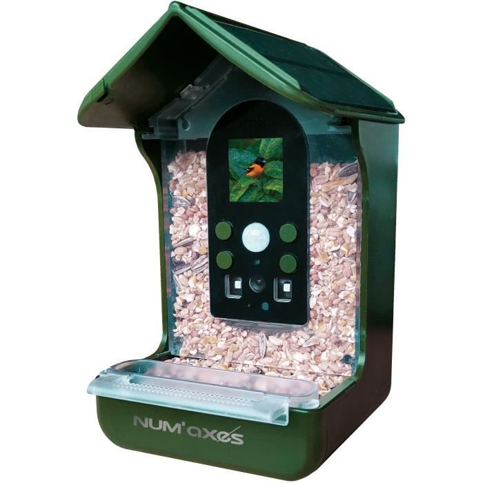 NUM'AXES CAM1074 Bird Feeder with Integrated Camera - Green - Full HD