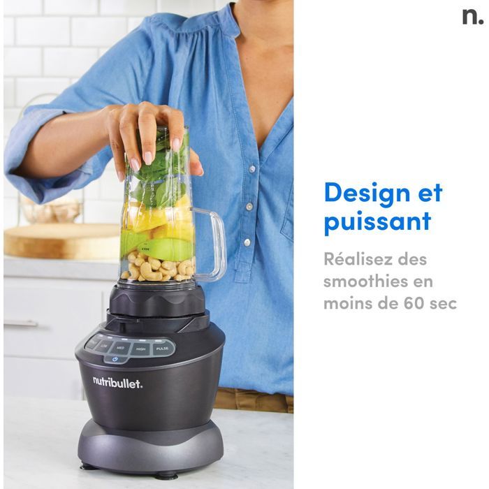 NUTRIBULLET Combo Blender - 1200W - 1.65 L Pitcher - Black - NBF500DG