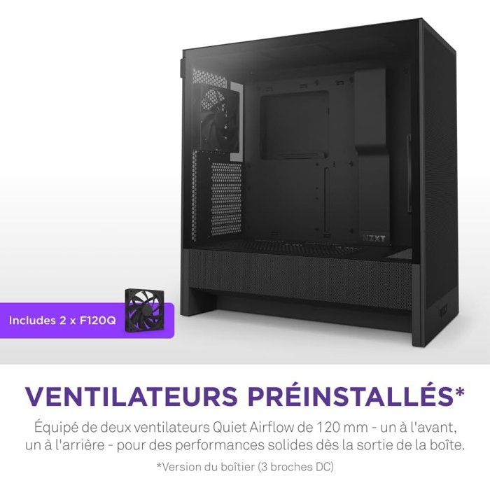 Boitier moyen-tour compact ATX - NZXT - CC-H52FB-01 - H5 Flow - Noir