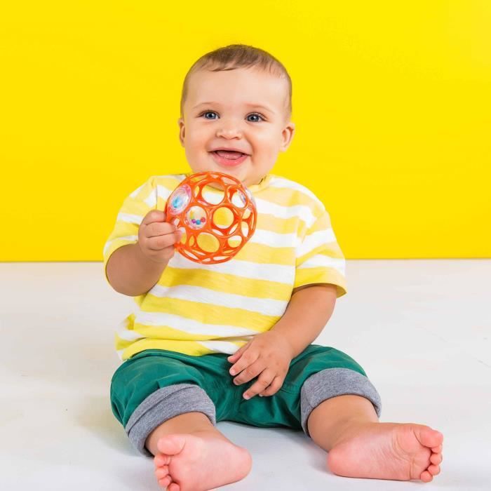 BRIGHT STARS Oball Easy-Grip Rattle Toy, BPA-Free, 0 M+